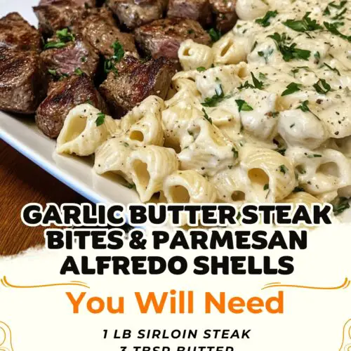 Garlic Butter Steak Bites & Parmesan Alfredo Shells