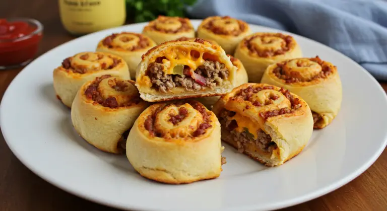 Garlic Butter Bacon Cheeseburger Rollups