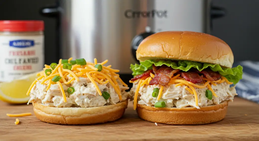 Crisp, golden-brown chicken sandwiches, nestled atop a cutting board. Crisp lettuce leaves, juicy tomato slices, and a generous drizzle of creamy ranch dressing adorn the buns. Alongside, a selection of creative leftover ideas: a vibrant green salad, roasted root vegetables, and a hearty grain bowl with sautéed kale and toasted nuts. Soft, natural lighting illuminates the scene, highlighting the textures and colors. The overall atmosphere is inviting, showcasing a delightful variety of meal pairings and serving suggestions for the tender, flavorful ranch chicken sandwiches.