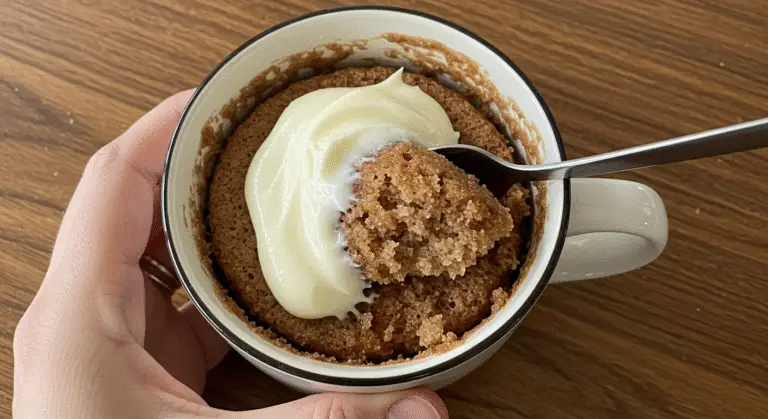 Low-Carb Cinnamon Mug Cake quick dessert recipe