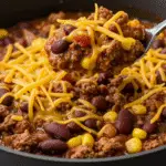 Cheesy Ground Beef Enchilada Chili comfort food recipe
